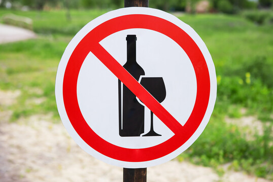 Verbotsschild fr Alkohol