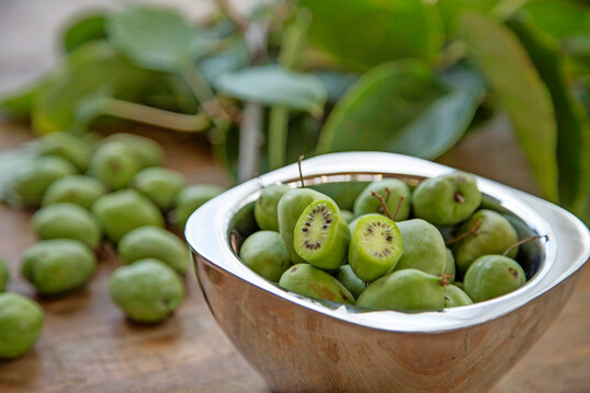 Minikiwis oder Kiwibeeren: Schon als Rohfrucht sind sie �attraktiv. Sie k�nnen mit der Schale gegessen werden.