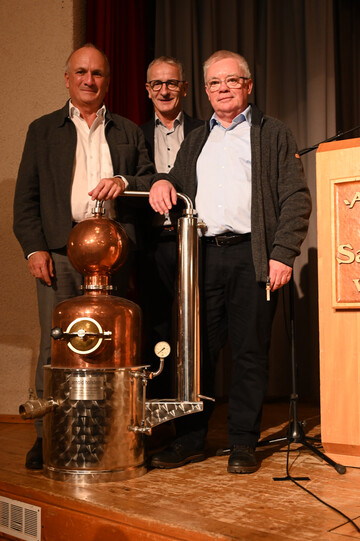 Ulrich Mller verabschiedet die langjhrigen Geschftsfhrer Gerald Erdrich und Klaus Lindenmann.