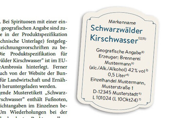 Beispieletikett fr ein Schwarzwlder Kirschwasser