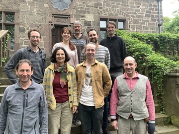 BioResiObst Projektteam beim ersten Projekttreffen. Von links in der hinteren Reihe: Niklas Oeser, Ann-Kathrin Bessai , Jan Bade, Matthais Ristel, Robert Grlitz, In der vorderen Reihe: Bastian Benduhn, Inde Sattler, Johannes Rottmann und Gunter Backes.