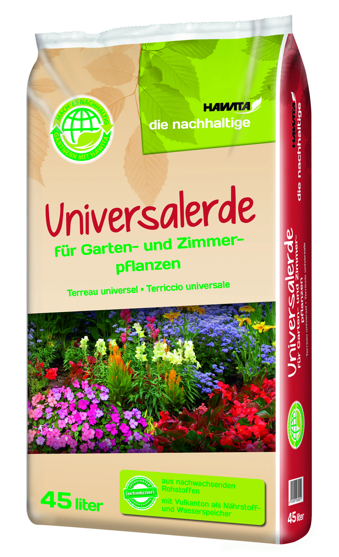 Hawita fhrt fr umweltbewusste Hobbygrtner die neue Erdenlinie Die Nachhaltige ein. Sie ist besonders umweltfreundlich und bietet gleichzeitig bewhrte Grtnerqualitt. Gerade Hobbygrtnern liegt die Natur und deren Erhalt am Herzen, erklrt Hawita-Geschftsfhrer Simon Tabling. Mit unserer neuen Produktlinie bieten wir Ihnen eine echte Alternative zu konventionellen Erden, ohne dass Sie Abstriche bei der Qualitt machen mssen. Das Unternehmen ist sich seiner Verantwortung gegenber der Umwelt bewusst. Deswegen gehren schon seit Langem ressourcenschonende, torfreduzierte und torffreie Erden zum Hawita-Angebot. Die torfreduzierten Erden der neuen Produktlinie werden mit hochwertigen nachwachsenden Rohstoffen produziert und gewhrleisten eine sichere Kulturfhrung. Die Verpackung besteht zu mehr als 80 Prozent aus PCR-Kunststoff (= Post-Consumer-Rezyklaten, aus Haushaltsabfall hergestellte Kunststoffe) und hat eine angenehme Haptik. Zum Start der neuen Linie werden voraussichtlich eine Universalerde, eine Rhododendron-, eine Kruter-Obst-Gemse-Erde und eine Kbel-Mediterrane-Erde erhltlich sein. 